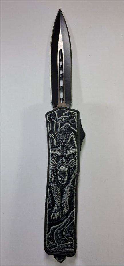 Automatic OTF Knife with Double Edged Blade