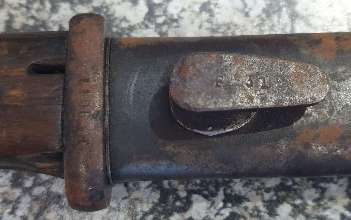 German bayonet Eagle stamp coded WaA883 both handle and scabbard