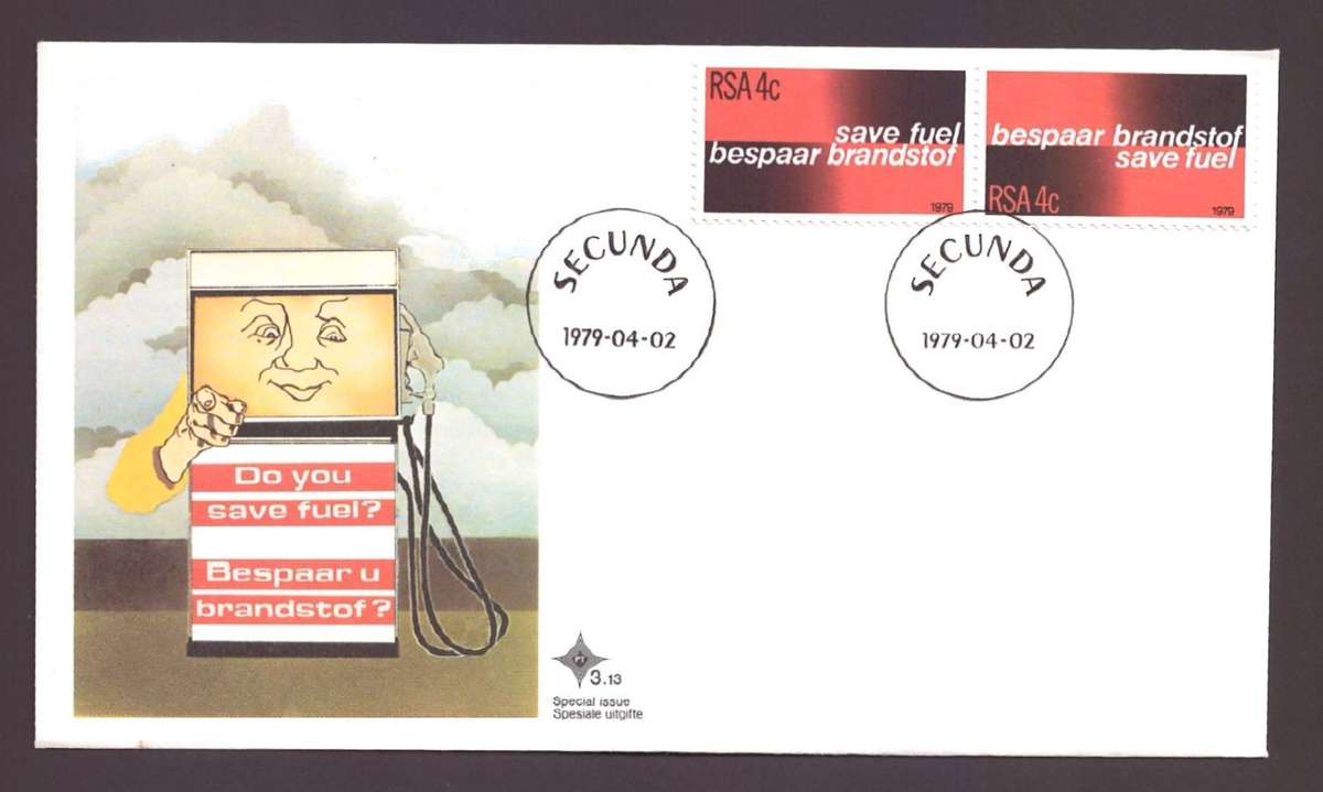 RSA 1979 Safe Fuel Privately Issued FDCs - PAIR OF TWO WITH DIFFERENT SEQUENCES