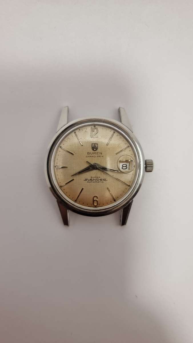 Buren Grand Prix Super Slender date automatic micro rotor 34mm