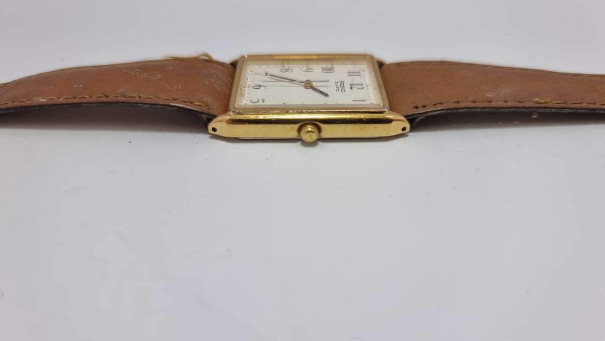 Seiko gold plated tank watch
