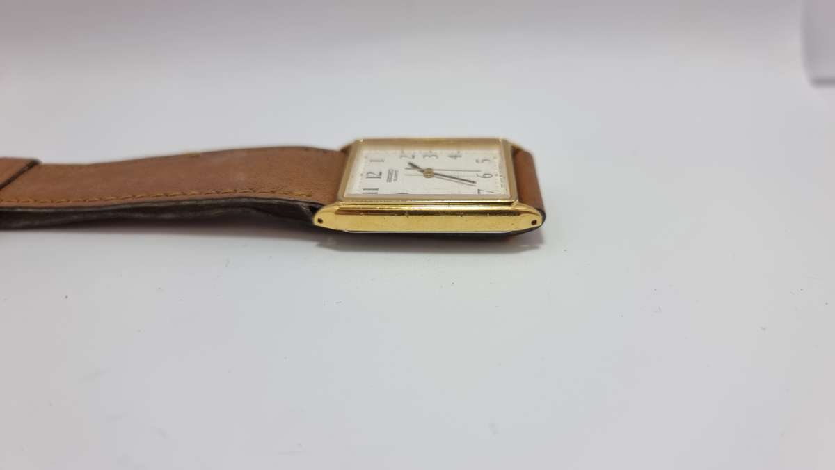 Seiko gold plated tank watch