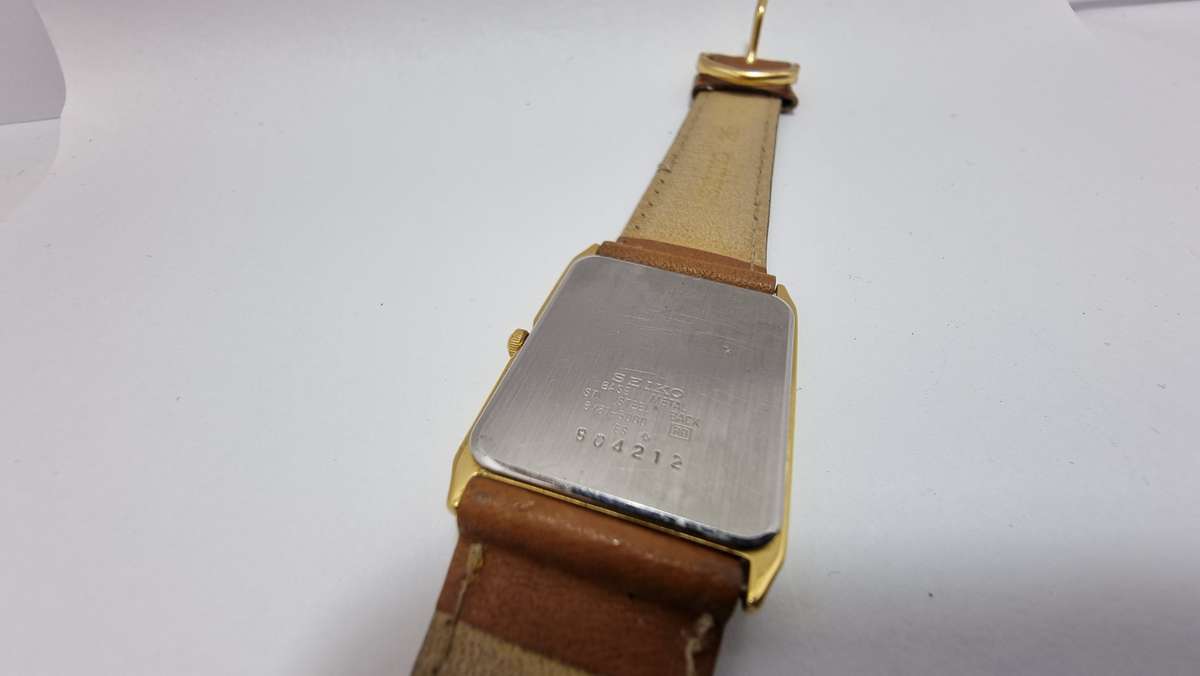 Seiko gold plated tank watch