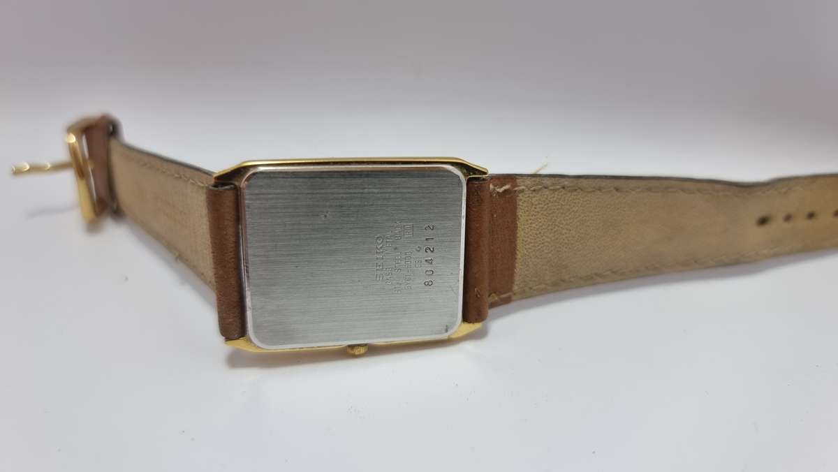 Seiko gold plated tank watch