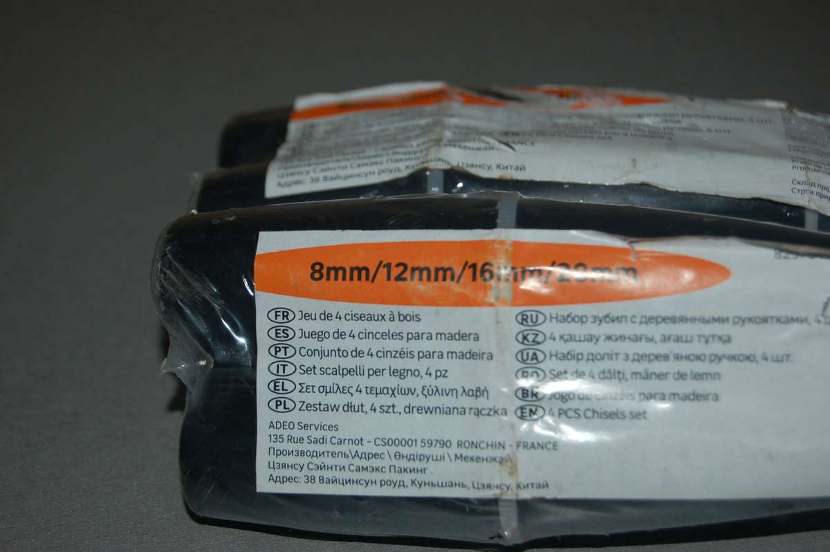 QUALITY SET OF 4 CHISELS 8MM 12MM 16MM 20MM FOR WOOD-FORMING