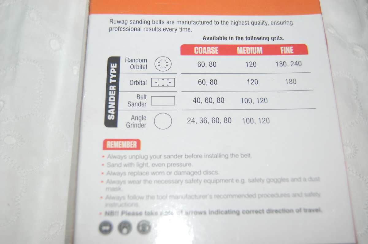 RUWAG BRAND SANDING BELTS FOR SIZE BELT SANDER SIZE 100MM X 560MM GRIT 60 3 BELTS IN THE PACK