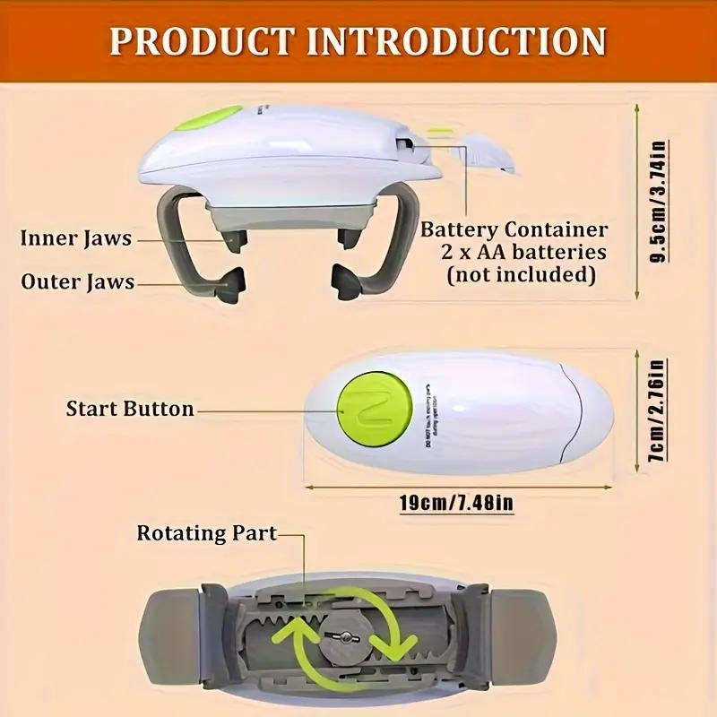 One-Touch Jar Opener  Easy Grip Power Tool for Weak or Arthritic Hands