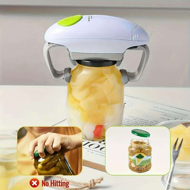 One-Touch Jar Opener  Easy Grip Power Tool for Weak or Arthritic Hands