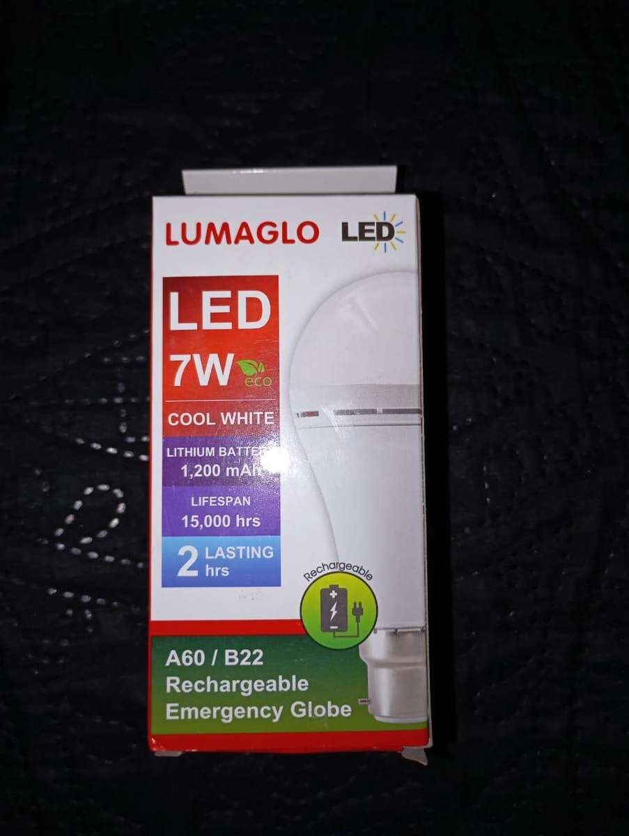 Lumaglo Led 7W Emergency Rechargable Bulb A60/B22