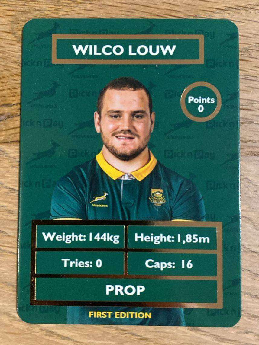 Wilco Louw Rugby Card - Pick n Pay Collectaboks Trading Cards