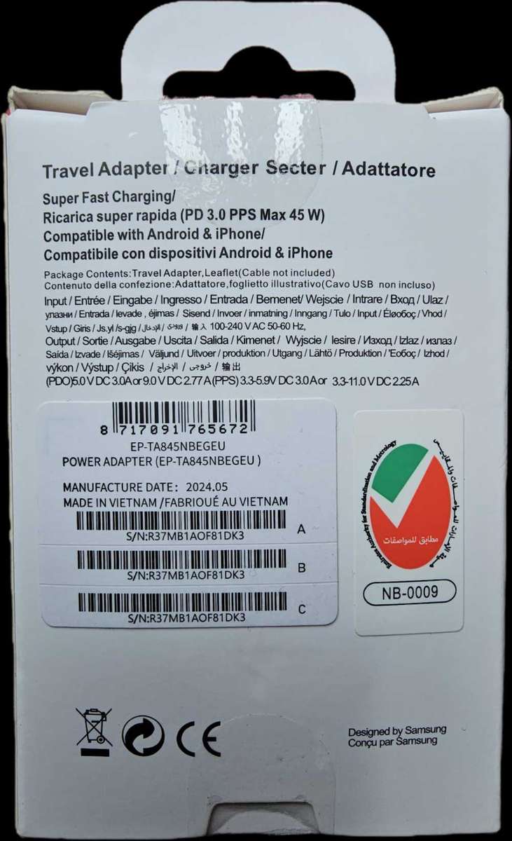 Samsung 45W USB-C - Super Fast Original Charger