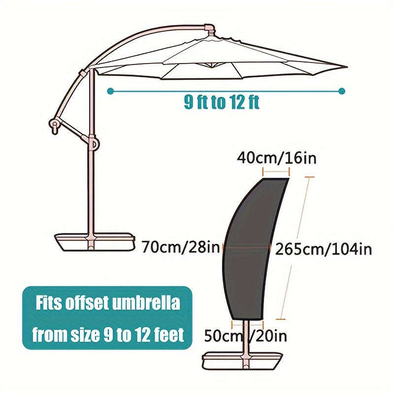 Zippered Waterproof Outdoor Uv Umbrella Cover Umbrella