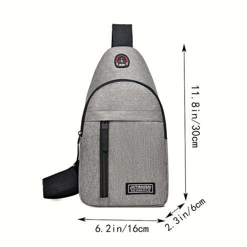 New Fashion Chest Bag Men's S Messenger Bag Canvas Shoulder Bag Chest Bag [Random Pull Head Directio