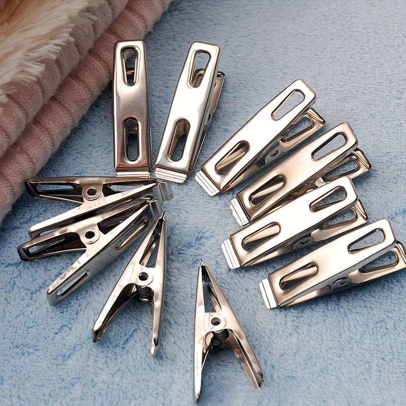 20 Pack Heavy Duty Stainless Steel Clothespins - Windproof Laundry Drying Clips, Multipurpose Metal