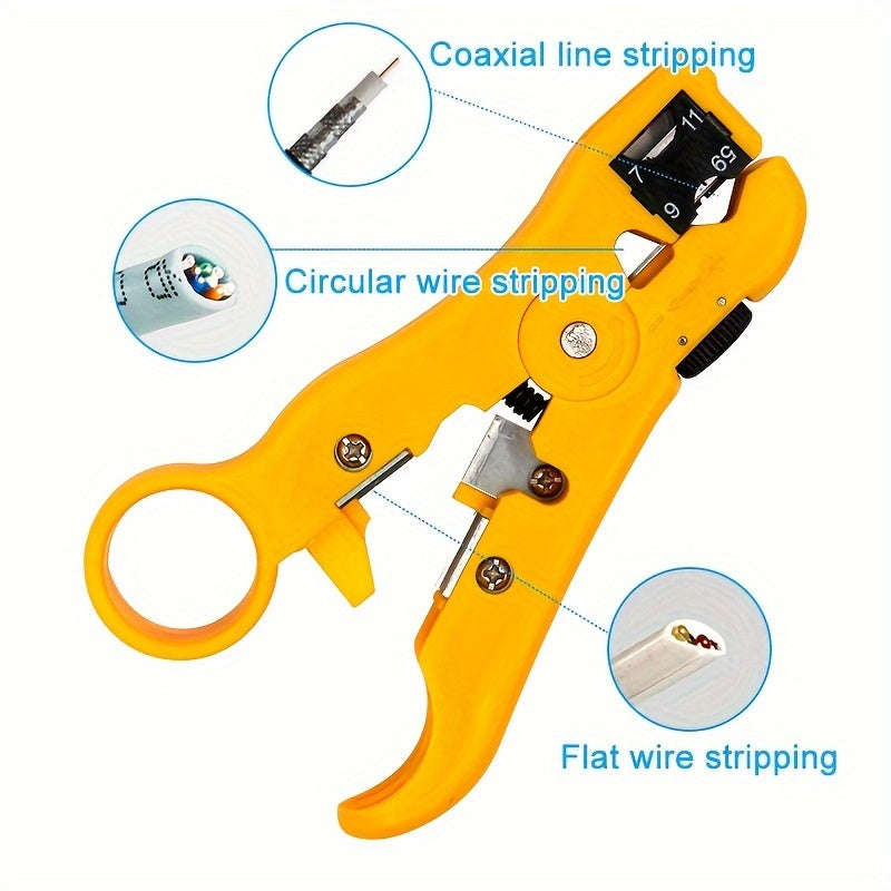 1pc Multi-Functional Electric Stripping Knife Pliers Tool Coaxial Cable Wire Cutter Striper For Utp