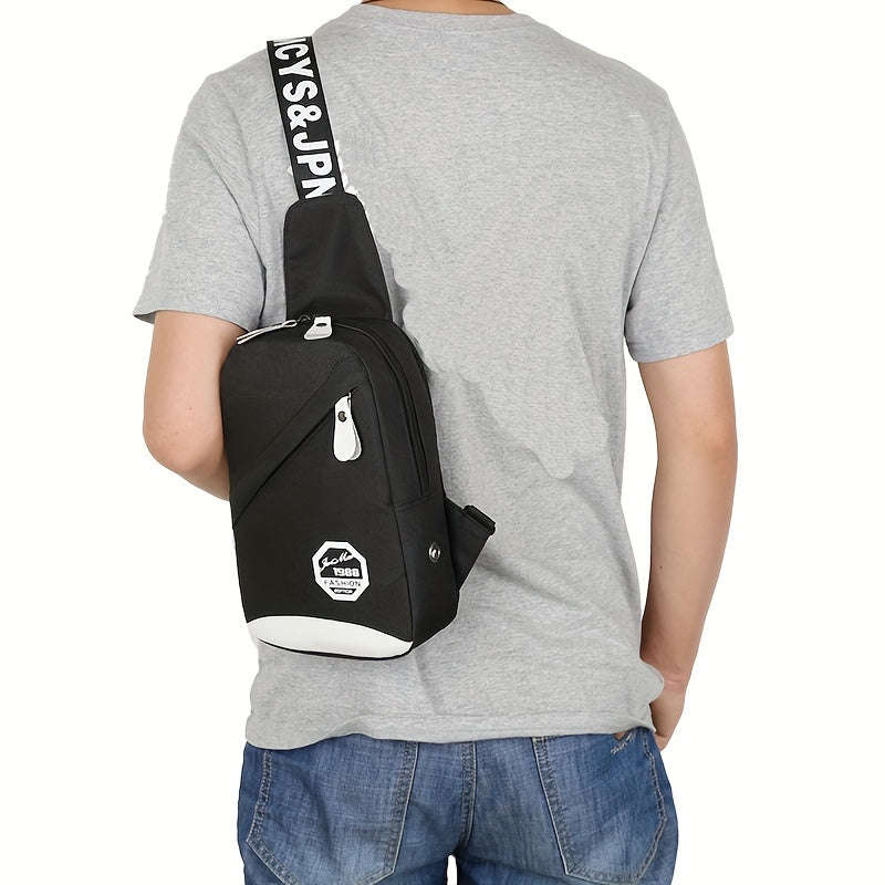 Fashion Black Nylon Women's Crossbody Bag - Lightweight Adjustable Shoulder Strap Crossbody Chest Ba