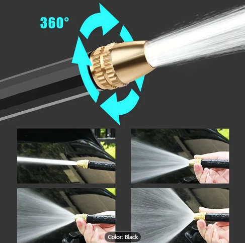 1pc High-Pressure Hose Nozzle Sprayer with Adjustable Metal Nozzle Ergonomic Trigger