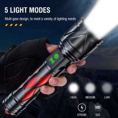 High Power Super Strong Flashlight Led 500m Zoomable Torch