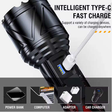 High Power Super Strong Flashlight Led 500m Zoomable Torch