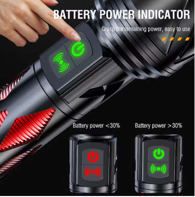 High Power Super Strong Flashlight Led 500m Zoomable Torch