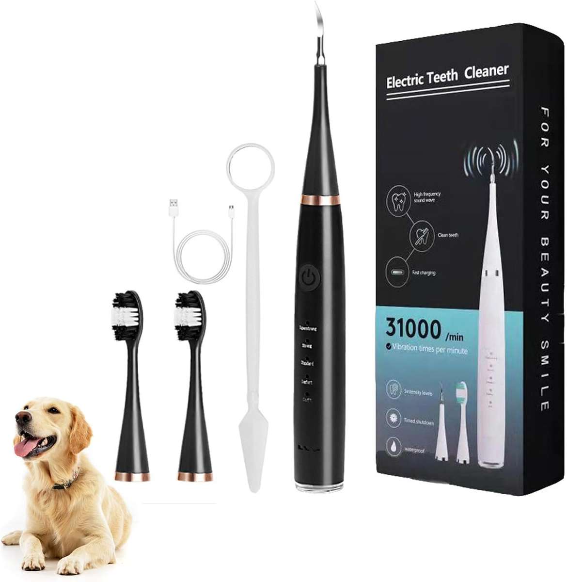 Remover for Teeth Electric Tooth Cleaner Tartar Remover Tool with 5 Modes 3 Replaceable Popular