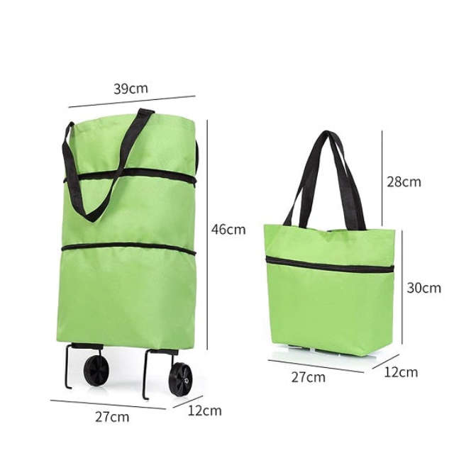 Collapsible Reusable Grocery Shopping Bag on Wheels