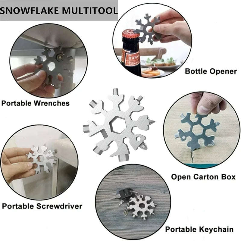 18 In 1 Snowflake Multi-Tool Christmas Stocking Stuffers Unique Gifts For Men And Women Snowflake