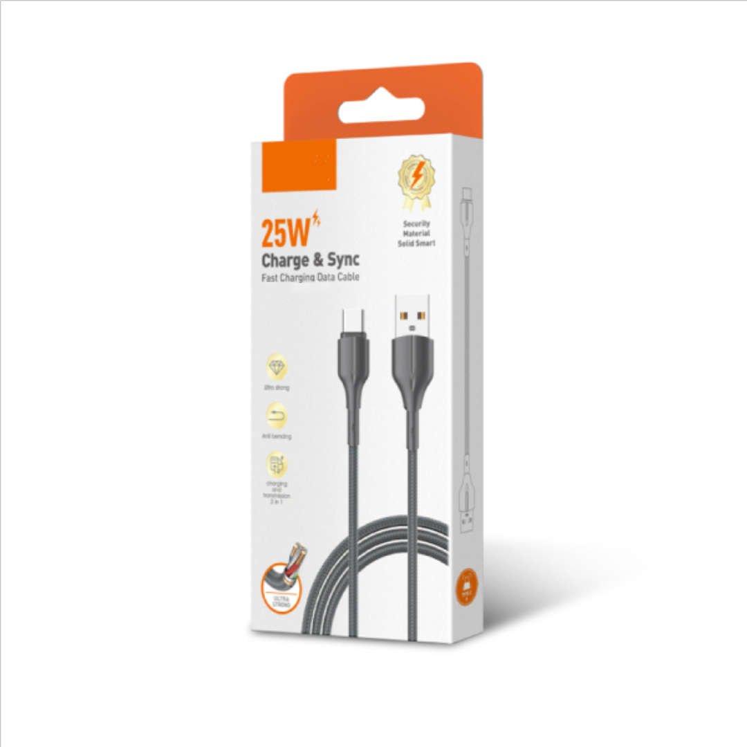 25W Fast Charging USB3.0 Micro-USB Data Cable 1M