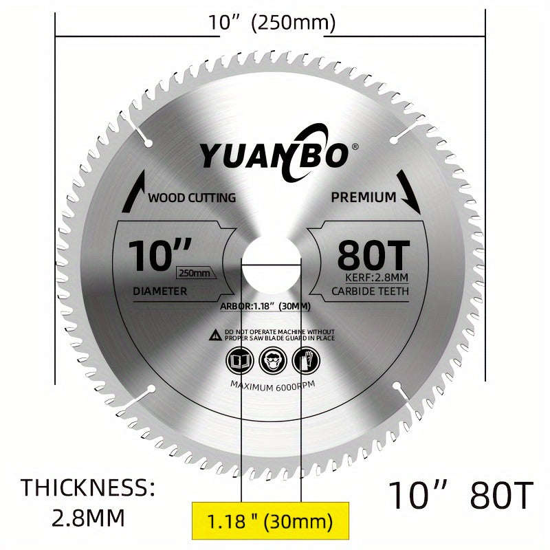 250mm*30mm (80T) Circular Saw Blade for Softwood and Hardwood, Blockboard and Particleboard