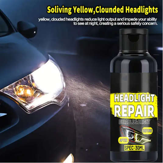 Headlight Restore and Protect Cream Removes Yellowing