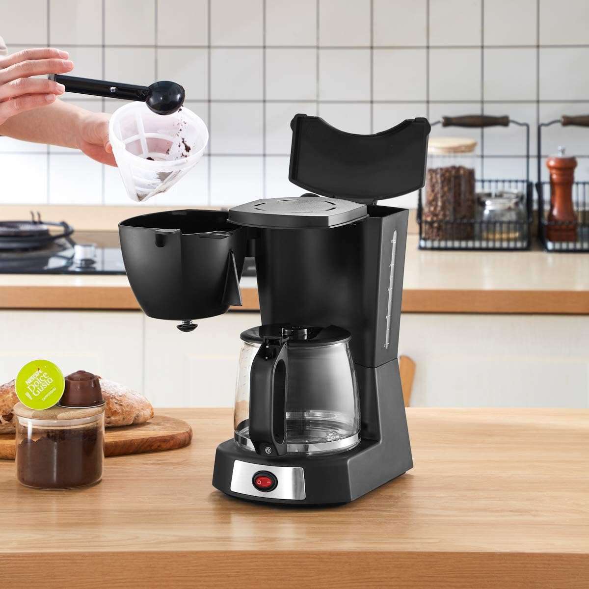 10 Cup Drip Coffee Maker With Reusable And Removable Coffee Filter