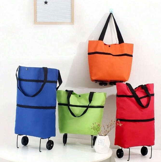 Collapsible Reusable Grocery Shopping Bag on Wheels