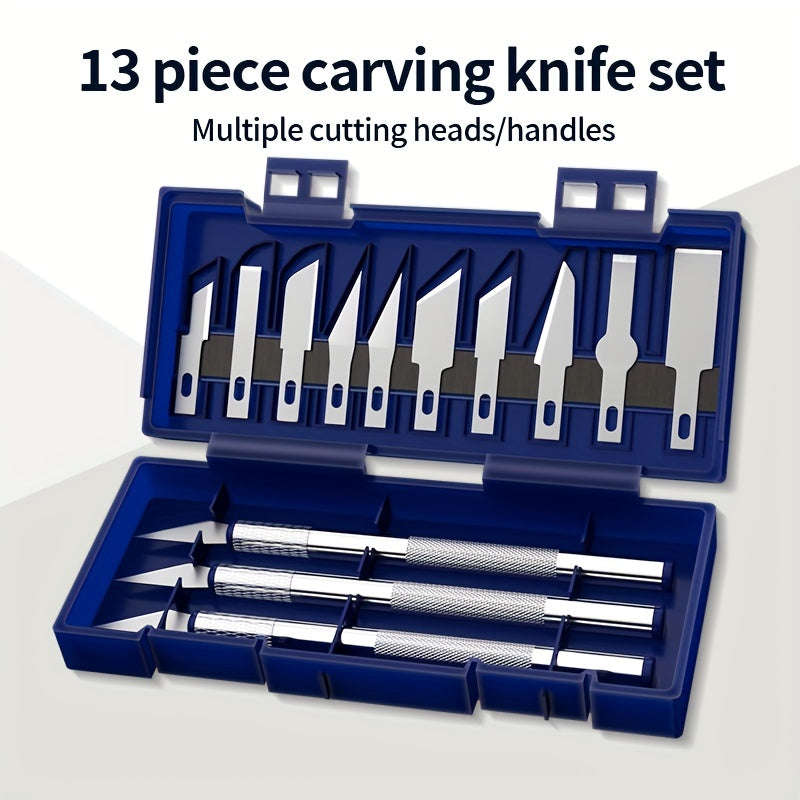 13pcs Metal Carving Knife Pen Art Seal Cutting Manual Combination Paper Cuttings Non-Slip Gadget DIY