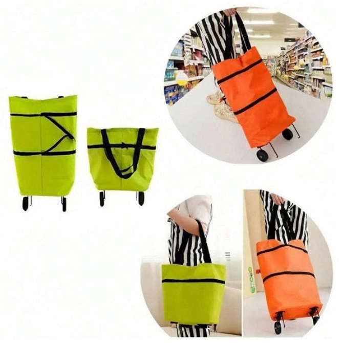 Collapsible Reusable Grocery Shopping Bag on Wheels