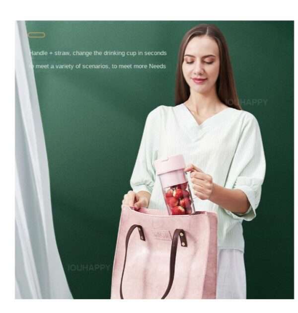 Portable Rechargeable Handheld Juice Blender Cup With Straw 500ML