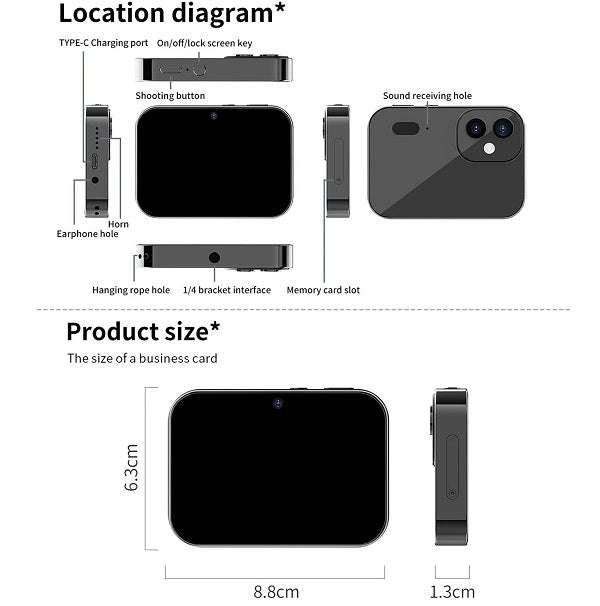 D6 Triple Lens Touch Screen Digital Camera 64 Tickets 3.0 Led Screen