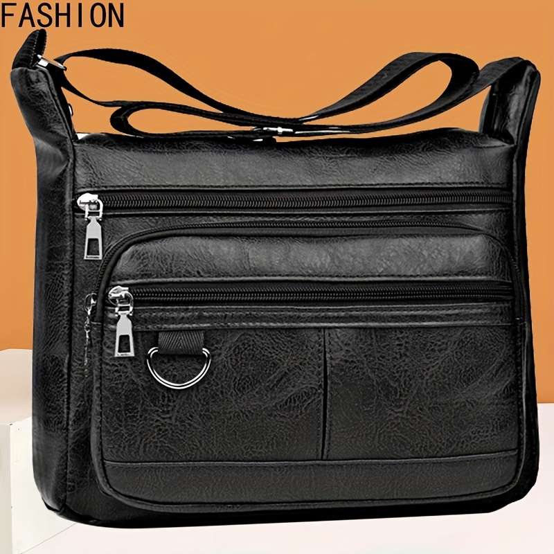 Fashion Men's Chest Bag - Casual Faux Leather Crossbody Bag With Adjustable Shoulder Strap, Large Ca