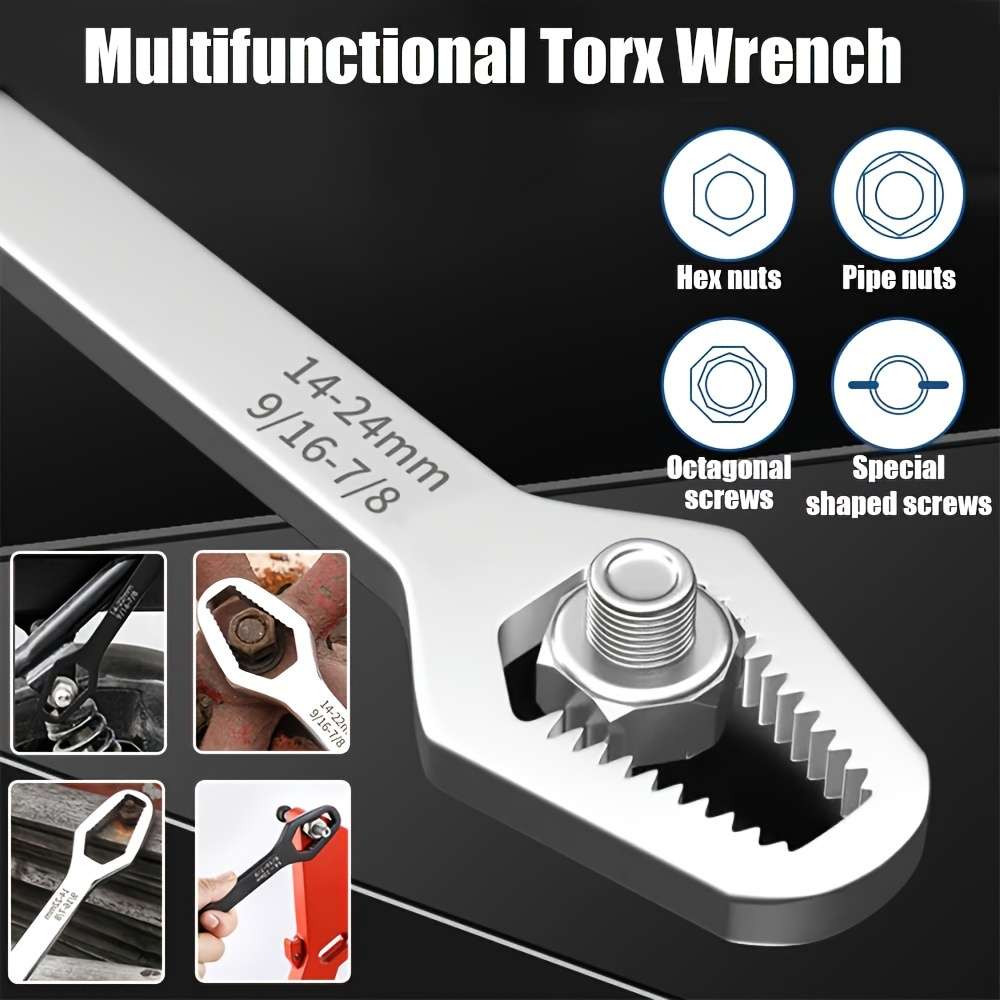 1pcuniversal Double End Torx Wrench - Precision Adjustable Tool With Wide Range 3-17mm - Enhances Yo