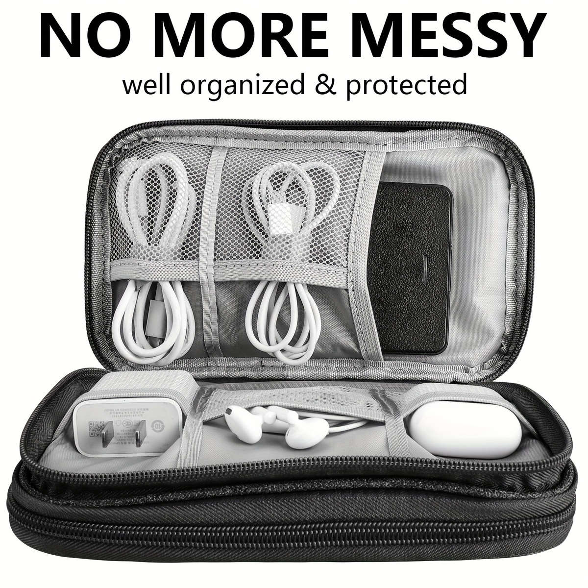 Waterproof 8 Compartment Travel Organizer Durable Multi-Sized Pockets For Electronics And Accesso