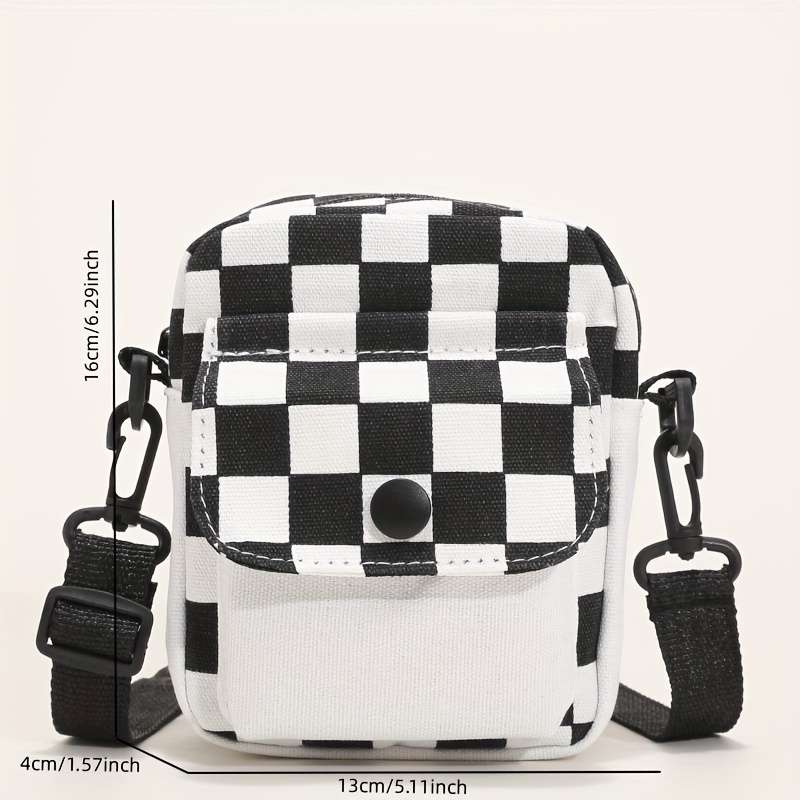Check Canvas Crossbody Bag