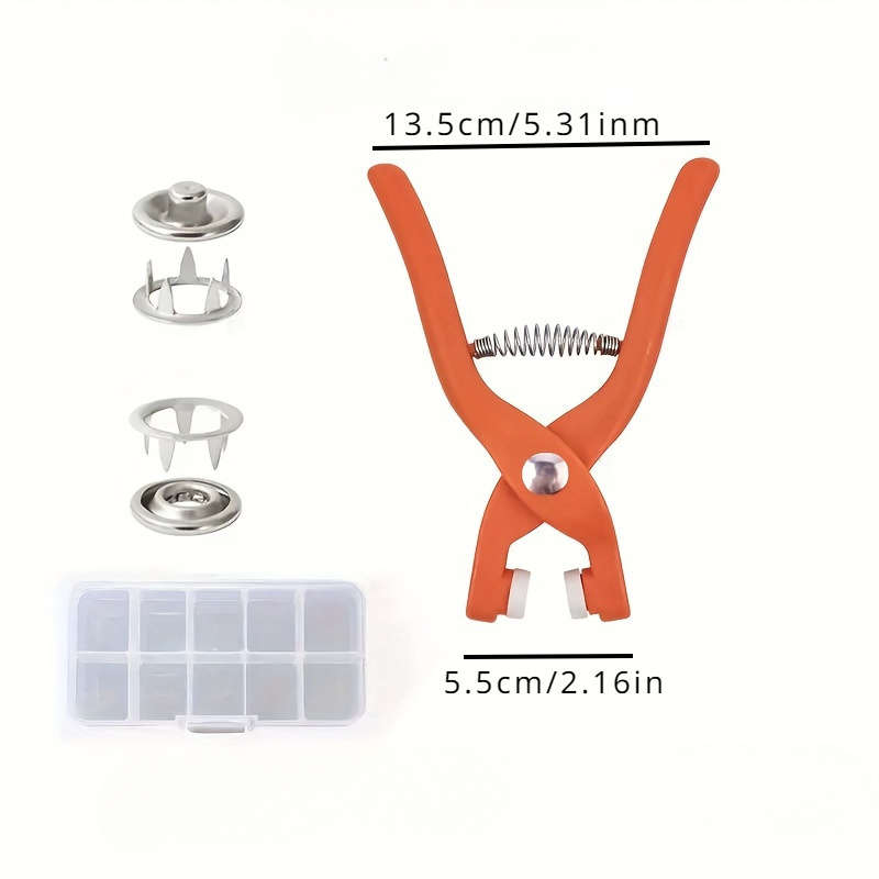 50 Sets, Snap Button Kit With Manual Pressure Pliers And 50 Snap Buttons And 1 Transparent Box, Stai