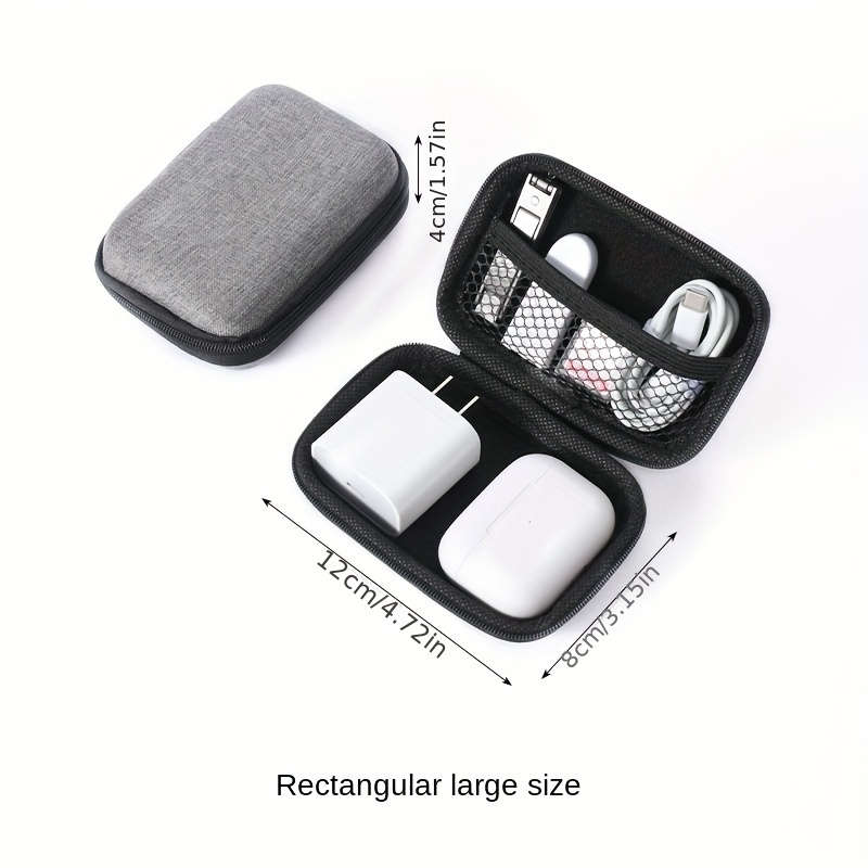 1 Piece, Charger Data Cable Storage Bag, Portable Earphone Usb Storage Box, Solid Color Charger Powe