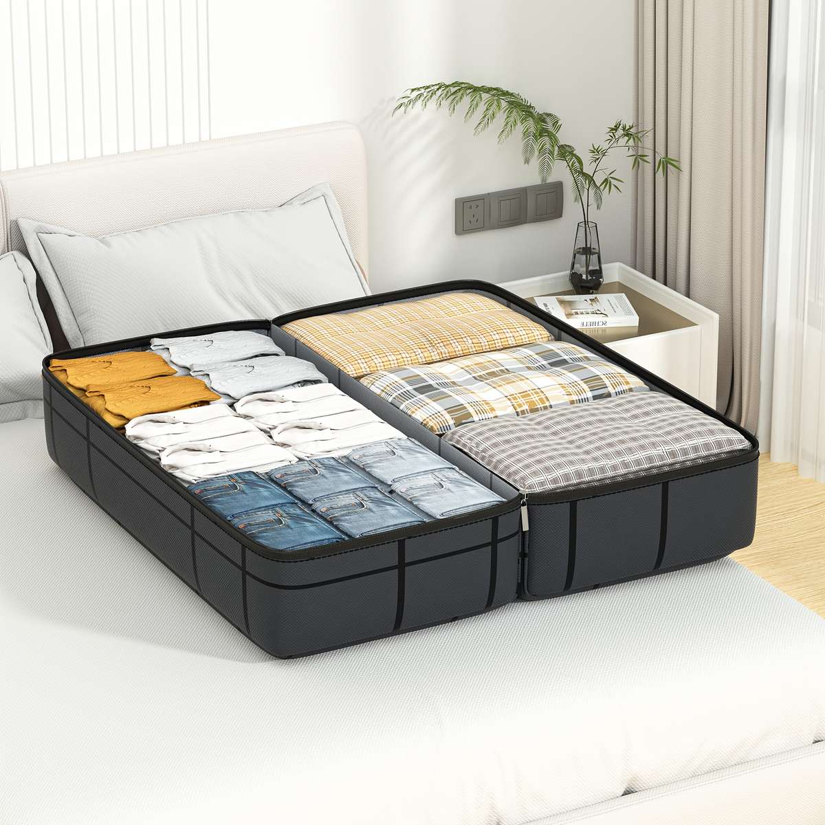 1 Extra Large Capacity Foldable Storage Bag - Durable Scratch-Proof And Moisture-Proof Clothing And