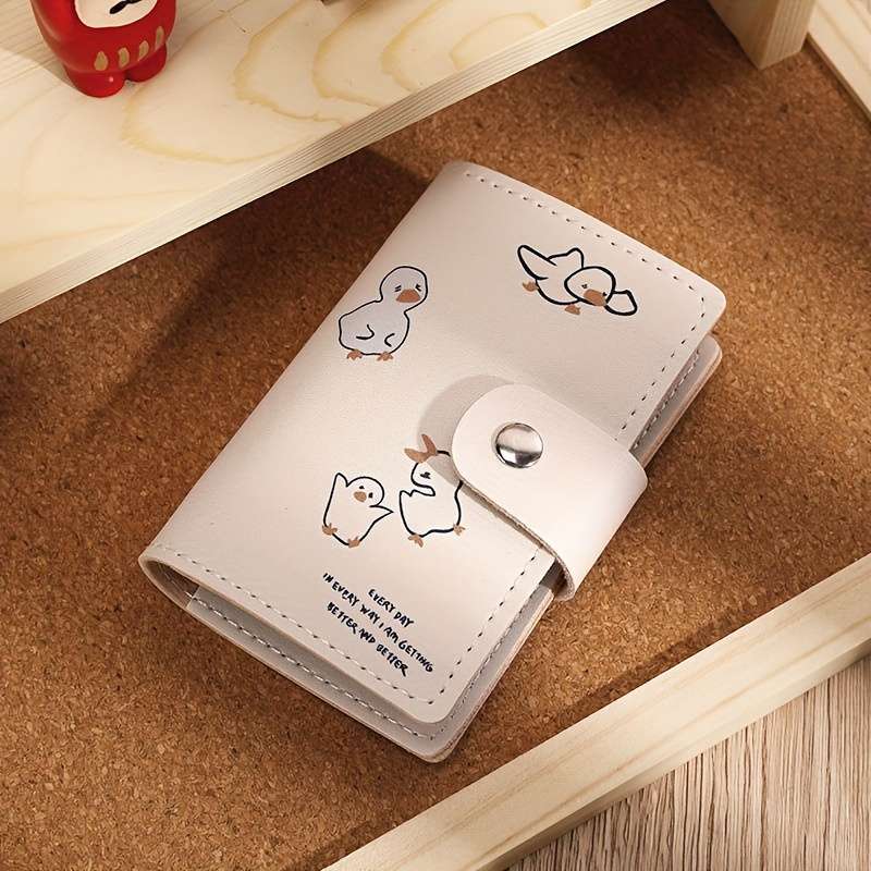 1Pc Cute Cat Cartoon Pattern Card Holder Multi-Slot Card Box Perfect Casual Card Storage Bag