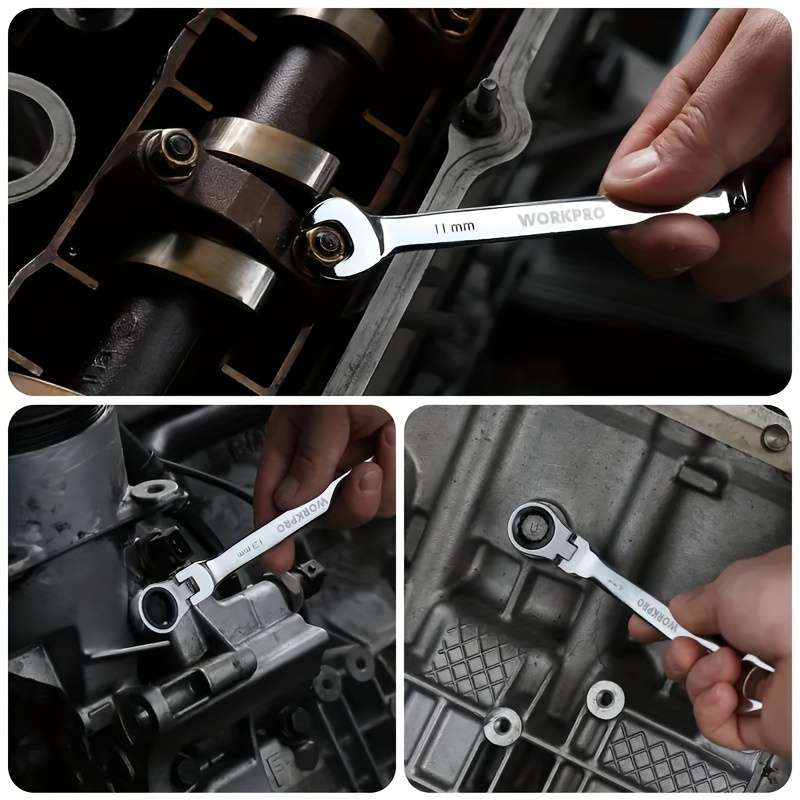 10mm Flexible Head Ratchet Wrench - Auto Repair Dual Use Steel Gear Tool 1 Pc