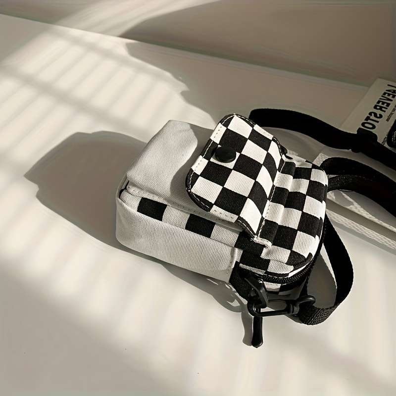 Check Canvas Crossbody Bag