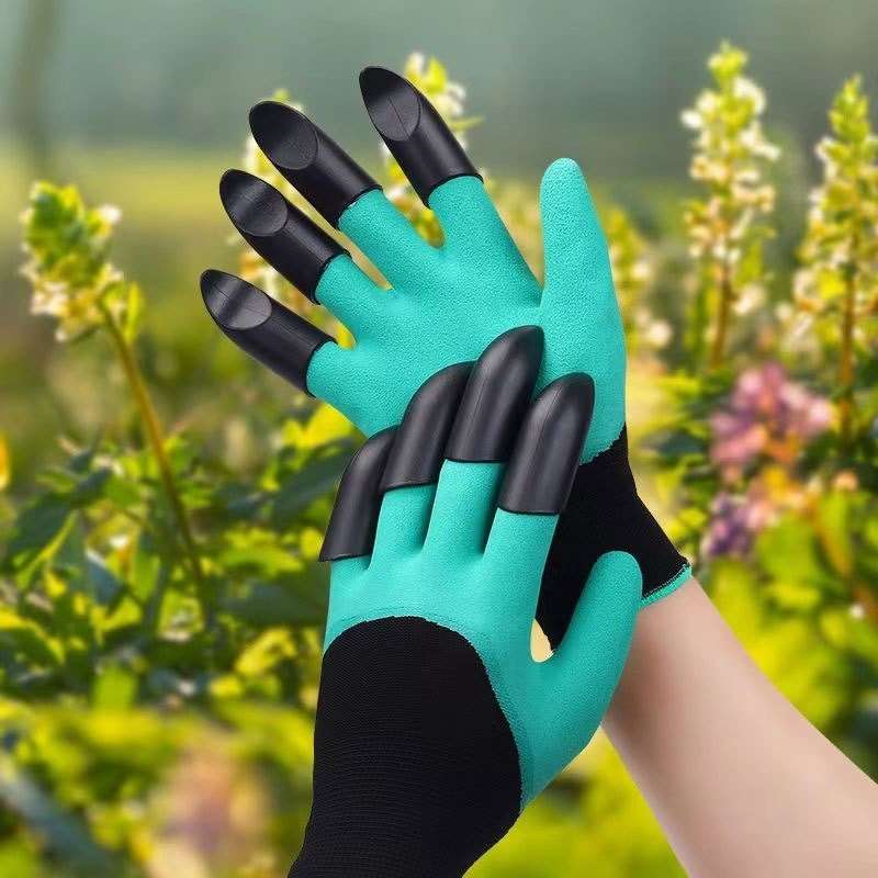 Waterproof Garden Gloves With Claws For Digging And Planting - 1 Pair, Puncture-Resistant Latex Gard