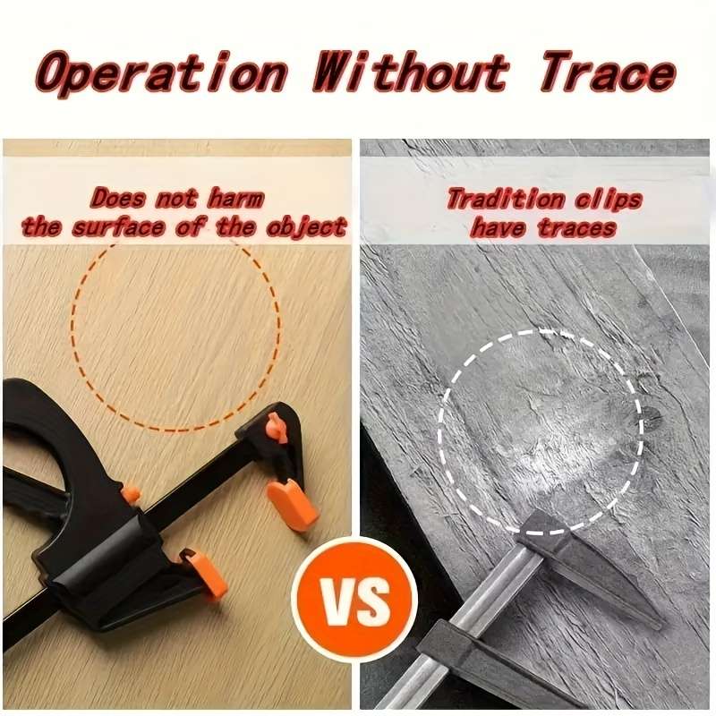 6-Piece Quick Release F-Clamps - 4 Inch Adjustable Ratchet Bar For Woodworking, Metal Construction,