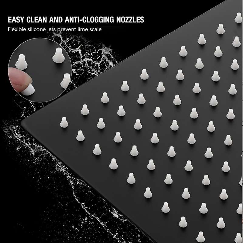 1Pc Square Stainless Steel Rain Shower Head Easy To Install No Electricity Required
