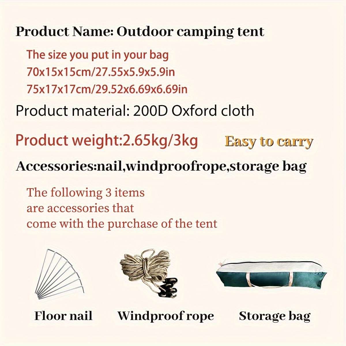 Versatile Waterproof Windproof Tent With Double Doors - Perfect For Family Camping, Hunting, Hiking